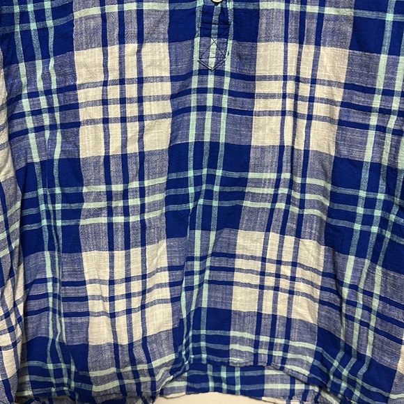 J.Crew Women’s Blue White Plaid Long Sleeve Shirt Medium - Picture 5 of 6